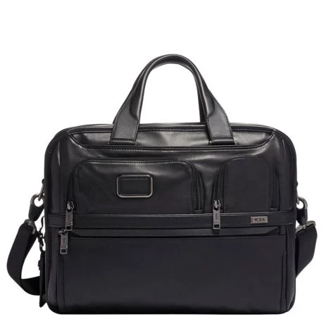 Tumi Alpha Expandable Organizer Laptop 15" Brief Leather Black 3 Tumi Alpha Expandable Organizer Laptop 15" Brief Leather Black