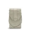 MOSZ Telefoontasje Croco Taupe Brushed Silver -Fjallraven Tassen Verkoopwinkel 1. voorkant taupe zilver