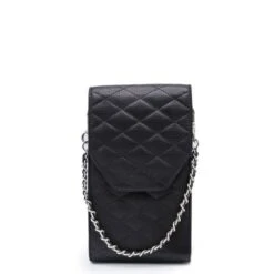 MOSZ Telefoontasje Quilted Black Brushed Silver
