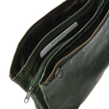 Bear Design Cow Lavato Schoudertas Olive Green 6 Bear Design Cow Lavato Schoudertas Olive Green - Afbeelding 4