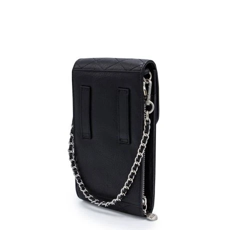 MOSZ Telefoontasje Quilted Black Brushed Silver 5 MOSZ Telefoontasje Quilted Black Brushed Silver - Afbeelding 3