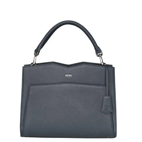 Socha Diamond Leather Shoulder Businessbag 12-14" Grey 3 Socha Diamond Leather Shoulder Businessbag 12-14" Grey