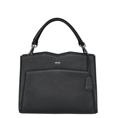 Socha Diamond Leather Shoulder Businessbag 12-14" Black 3 Socha Diamond Leather Shoulder Businessbag 12-14" Black