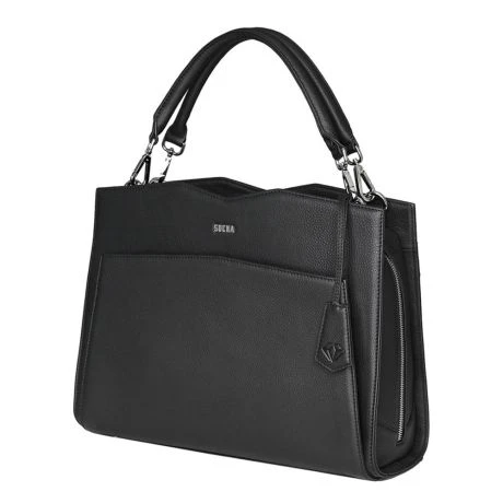 Socha Diamond Leather Shoulder Businessbag 12-14" Black 4 Socha Diamond Leather Shoulder Businessbag 12-14" Black - Afbeelding 2