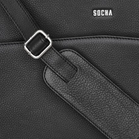 Socha Diamond Leather Shoulder Businessbag 12-14" Black 9 Socha Diamond Leather Shoulder Businessbag 12-14" Black - Afbeelding 7