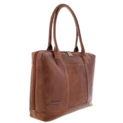 Plevier Fiera Laptop Damestas 15.6" Cognac -Fjallraven Tassen Verkoopwinkel 475 cognac zijkant voor