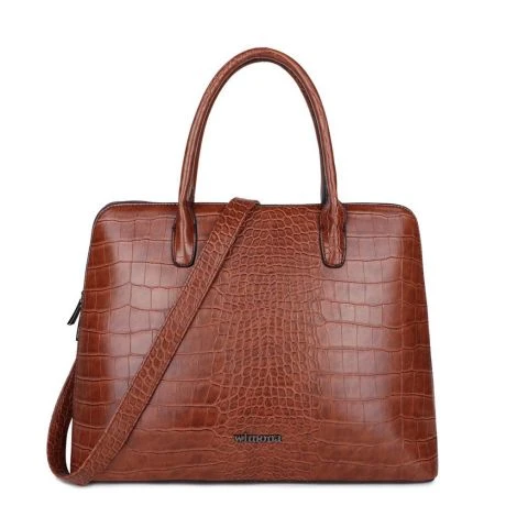 Wimona Luisa Schoudertas Croco Cognac 3 Wimona Luisa Schoudertas Croco Cognac