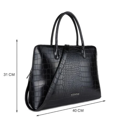 Wimona Luisa Schoudertas Croco Black 5 Wimona Luisa Schoudertas Croco Black - Afbeelding 3