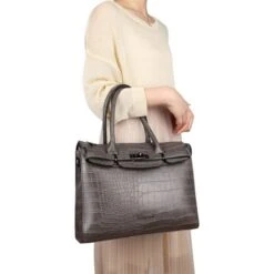 Wimona Liona Handtas Croco Grey -Fjallraven Tassen Verkoopwinkel 5005 kleur grijs 1