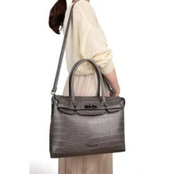 Wimona Liona Handtas Croco Grey -Fjallraven Tassen Verkoopwinkel 5005 kleur grijs 2