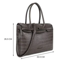 Wimona Liona Handtas Croco Grey -Fjallraven Tassen Verkoopwinkel 5005 kleur grijs met afmeting