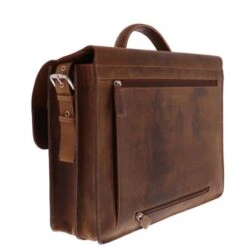 Plevier Retro Darwin Vintage Laptop Bag 2-Vaks 15.6" Brown -Fjallraven Tassen Verkoopwinkel 552 2 darwin zijkantachter