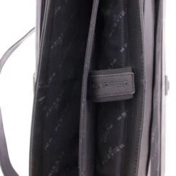 Plevier Morse Leren Aktentas 2-Vaks 15.6" Zwart -Fjallraven Tassen Verkoopwinkel 853 1 binnenkant 1 morse