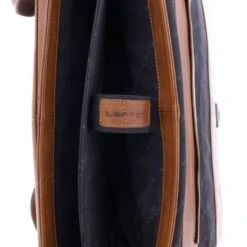 Plevier Decca Leren Aktentas 2-Vaks 17.3" Bruin -Fjallraven Tassen Verkoopwinkel 859 2 binnenkant 1