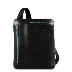 Piquadro Blue Square IPad Air/ IPad Crossbody Bag Black