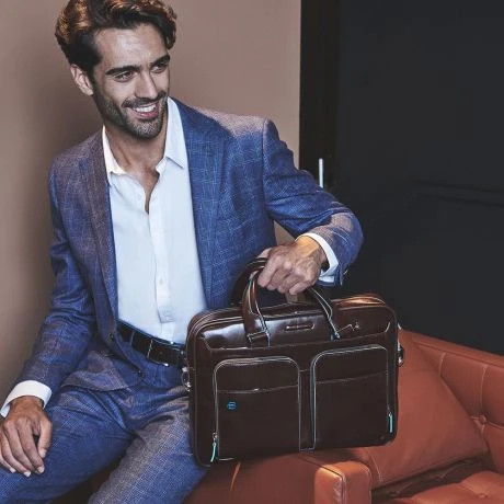 Piquadro Blue Square Portfolio Computer Briefcase 15" With IPad Black 5 Piquadro Blue Square Portfolio Computer Briefcase 15" With IPad Black - Afbeelding 3