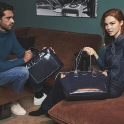 Piquadro Blue Square Double Handle Computer Portfolio Briefcase 14" Black -Fjallraven Tassen Verkoopwinkel ca3335b2 n dett5