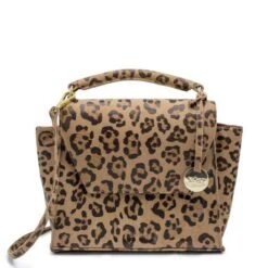 MOSZ Handtas Phoebe Cheeta Brown Shiny Light Gold