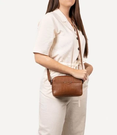 Cowboysbag Big Croco Crossbody Timber Fawn 7 Cowboysbag Big Croco Crossbody Timber Fawn - Afbeelding 5