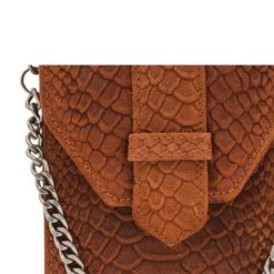 MOSZ Telefoontasje Suède Snake Cognac Brushed Silver -Fjallraven Tassen Verkoopwinkel detail 1