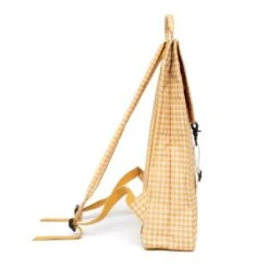 Lefrik Handy Backpack 15" Printed Vichy Mustard -Fjallraven Tassen Verkoopwinkel handy vichy mustard lateral