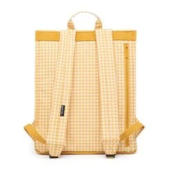 Lefrik Handy Backpack 15" Printed Vichy Mustard -Fjallraven Tassen Verkoopwinkel handy vichy mustard trasera