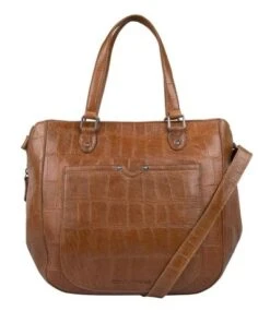 Cowboysbag Big Croco Handbag Midvale Fawn