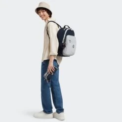 Kipling Seoul Rugzak True Blue Grey -Fjallraven Tassen Verkoopwinkel kpki5140u84 kpk13564u84 9