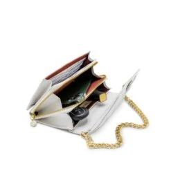 MOSZ Krisbag Telefoontasje Quilted Off White Shiny Light Gold -Fjallraven Tassen Verkoopwinkel krisbag quilted black binnenkant 1