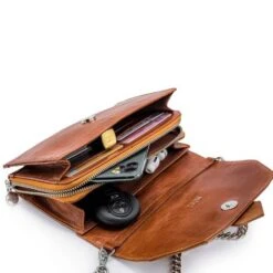 MOSZ Krisbag Telefoontasje Vintage Cognac -Fjallraven Tassen Verkoopwinkel krisbag vintage cognac binnenkant