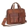 Chesterfield Dylan Laptop Schoudertas 17" Cognac -Fjallraven Tassen Verkoopwinkel leren laptoptas cognac dylan