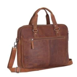 Chesterfield Dylan Laptop Schoudertas 17" Cognac -Fjallraven Tassen Verkoopwinkel leren laptoptas cognac dylan 4