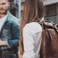 Chesterfield Dali Rugzak Brown -Fjallraven Tassen Verkoopwinkel leren rugzak bruin dali 1