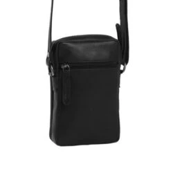 Chesterfield Hamilton Phonebag Schoudertas Black -Fjallraven Tassen Verkoopwinkel leren telefoontasje zwart hamilton 3