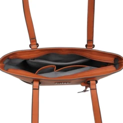 Pulcher New York Schoudertas 14" Cognac -Fjallraven Tassen Verkoopwinkel p 330 kleur cognac binnenkant