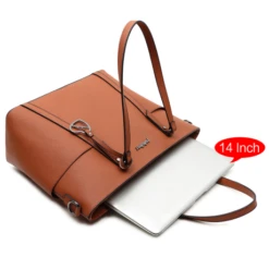 Pulcher London Schoudertas 14" Cognac -Fjallraven Tassen Verkoopwinkel p 331 kleur cognac laptopvak