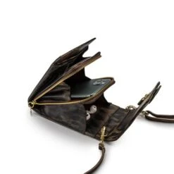 MOSZ Telefoontasje Leopard Gold Shiny Light Gold -Fjallraven Tassen Verkoopwinkel panter binnenkant