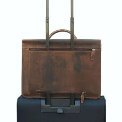 Plevier Retro Darwin Vintage Laptop Bag 2-Vaks 15.6" Brown -Fjallraven Tassen Verkoopwinkel plevier 552 2 darwin trolley 6