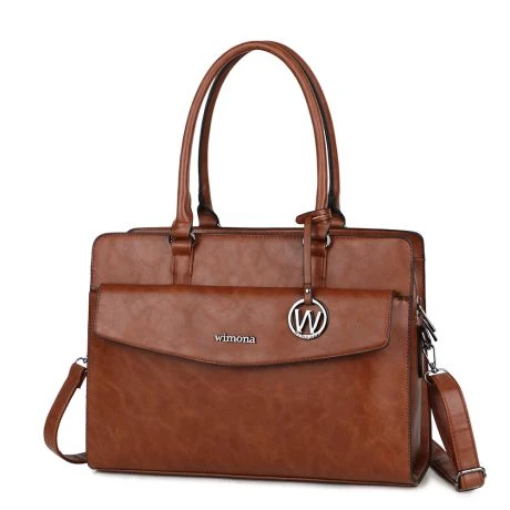 Wimona Valentina Schoudertas Laptop 15.6" Cognac 4 Wimona Valentina Schoudertas Laptop 15.6" Cognac - Afbeelding 2