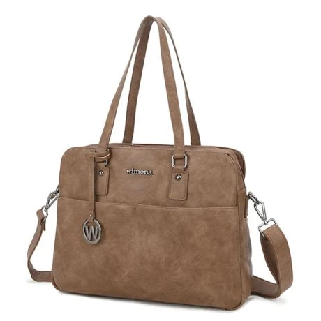 Wimona Carlotta Schoudertas 13.3" Taupe 4 Wimona Carlotta Schoudertas 13.3" Taupe - Afbeelding 2