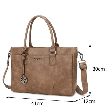 Wimona Carmina Schoudertas 13.3" Taupe 5 Wimona Carmina Schoudertas 13.3" Taupe - Afbeelding 3